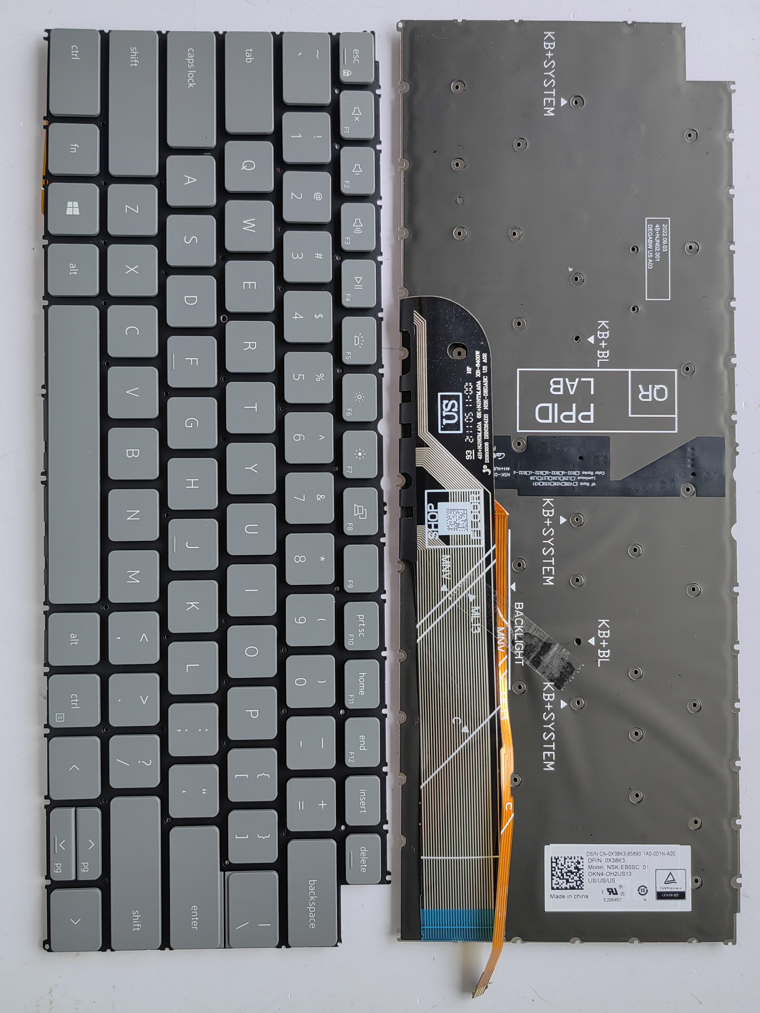Picture of New Replacement Laptop Keyboard For DELL 3411/3415/P144G/Latitude 3420 5410 5418 Grey Backlit (OEM) US Layout
